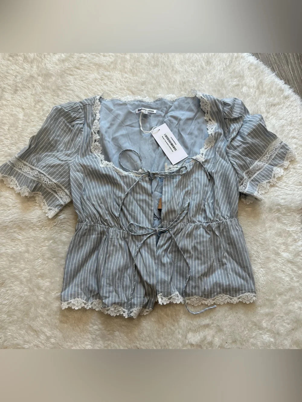 Reformation Margot Lace-Trim Top